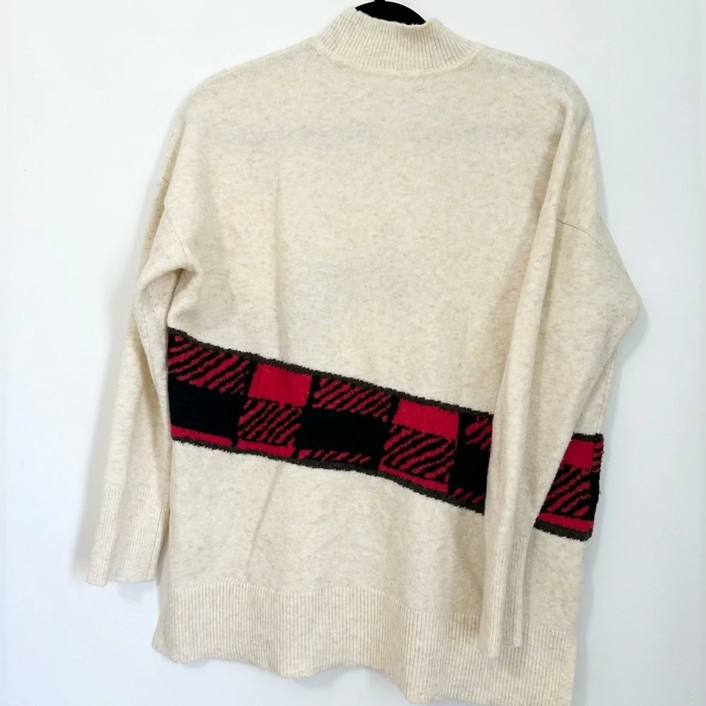 Loft Women’s Size large Cream Dachshund Wrap Around Sweater wool blend novelty